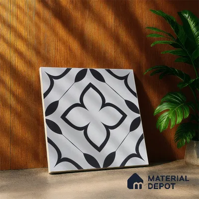 Moroccan Tile TL 05220 Zellige Eclipse Petals Multi Colour 1 ft x 1 ft Vitrified Matte Finish - 9 mm | Suitable for Kitchen, Bathroom, Balcony Floor & Wall | Please Expect a Slight Variation of Pattern (Sample)