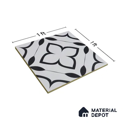 Moroccan Tile TL 05220 Zellige Eclipse Petals Multi Colour 1 ft x 1 ft Vitrified Matte Finish - 9 mm | Suitable for Kitchen, Bathroom, Balcony Floor & Wall | Please Expect a Slight Variation of Pattern (Sample)
