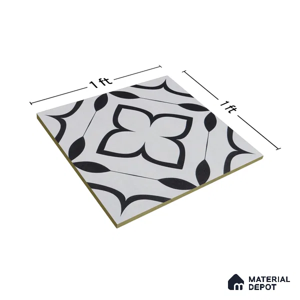 Moroccan Tile TL 05220 Zellige Eclipse Petals Multi Colour 1 ft x 1 ft Vitrified Matte Finish - 9 mm | Suitable for Kitchen, Bathroom, Balcony Floor & Wall | Please Expect a Slight Variation of Pattern (Sample)