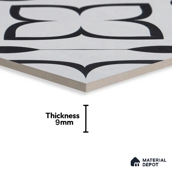 Moroccan Tile TL 05220 Zellige Eclipse Petals Multi Colour 1 ft x 1 ft Vitrified Matte Finish - 9 mm | Suitable for Kitchen, Bathroom, Balcony Floor & Wall | Please Expect a Slight Variation of Pattern (Sample)