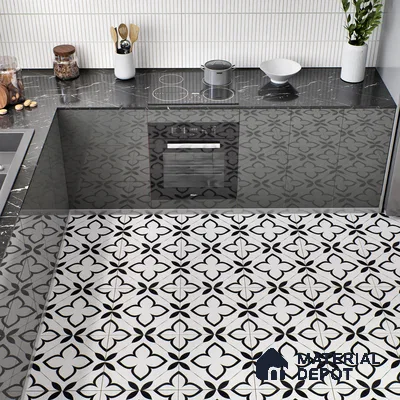 Moroccan Tile TL 05220 Zellige Eclipse Petals Multi Colour 1 ft x 1 ft Vitrified Matte Finish - 9 mm | Suitable for Kitchen, Bathroom, Balcony Floor & Wall | Please Expect a Slight Variation of Pattern (Sample)