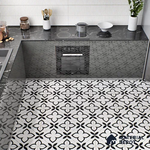 Moroccan Wall & Floor Tile TL 05220 Zellige Eclipse Petals Multi Colour 1 ft x 1 ft Vitrified Matte Finish - 9 mm | Suitable for Kitchen, Bathroom, Balcony | Please Expect a Slight Variation of Pattern