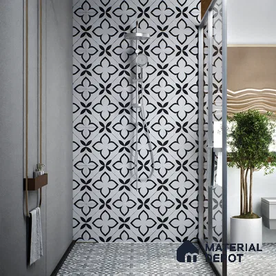 Moroccan Tile TL 05220 Zellige Eclipse Petals Multi Colour 1 ft x 1 ft Vitrified Matte Finish - 9 mm | Suitable for Kitchen, Bathroom, Balcony Floor & Wall | Please Expect a Slight Variation of Pattern (Sample)