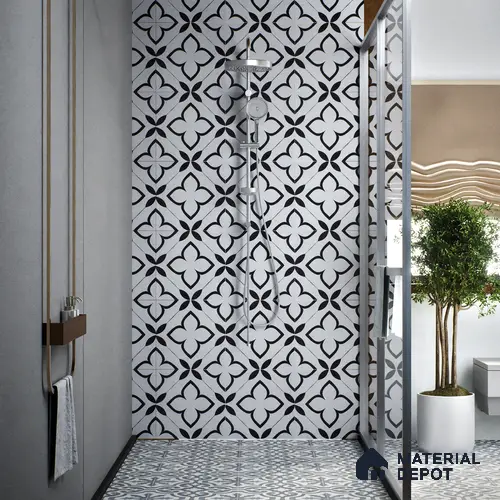 Moroccan Tile TL 05220 Zellige Eclipse Petals Multi Colour 1 ft x 1 ft Vitrified Matte Finish - 9 mm | Suitable for Kitchen, Bathroom, Balcony Floor & Wall | Please Expect a Slight Variation of Pattern