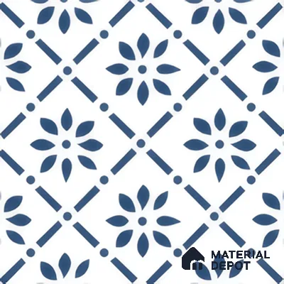 Moroccan Tile TL 05174 Zellige Azure Petal Square Multi Colour 1 ft x 1 ft Vitrified Matte Finish - 9 mm | Suitable for Kitchen, Bathroom, Balcony Floor & Wall | Please Expect a Slight Variation of Pattern (Sample)