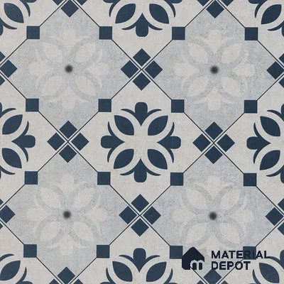 Moroccan Tile TL 05221 Zellige Noir Bloom Square Multi Colour 1 ft x 1 ft Vitrified Matte Finish - 9 mm | Suitable for Kitchen, Bathroom, Balcony Floor & Wall | Please Expect a Slight Variation of Pattern (Sample)