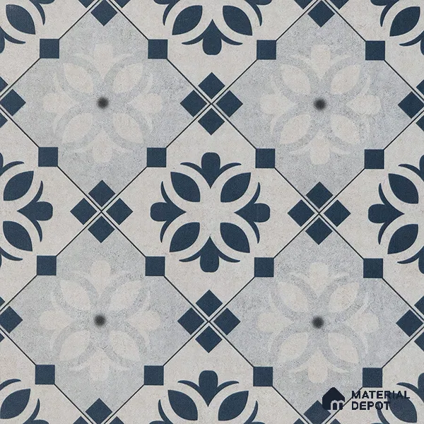 Moroccan Tile TL 05221 Zellige Noir Bloom Square Multi Colour 1 ft x 1 ft Vitrified Matte Finish - 9 mm | Suitable for Kitchen, Bathroom, Balcony Floor & Wall | Please Expect a Slight Variation of Pattern (Sample)