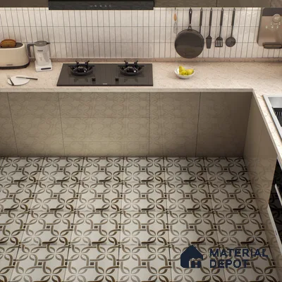 Moroccan Wall & Floor Tile TL 05286 Zellige Noir Brown Square Multi Colour 1 ft x 1 ft Porcelain Matte Finish - 9 mm | Suitable for Kitchen, Bathroom, Balcony | Please Expect a Slight Variation of Pattern