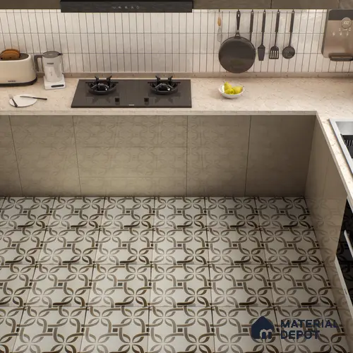 Moroccan Tile TL 05286 Zellige Noir Brown Square Multi Colour 1 ft x 1 ft Vitrified Matte Finish - 9 mm | Suitable for Kitchen, Bathroom, Balcony Floor & Wall | Please Expect a Slight Variation of Pattern