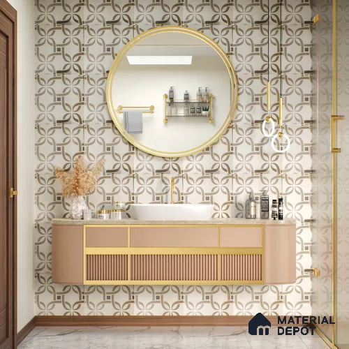 Moroccan Wall & Floor Tile TL 05286 Zellige Noir Brown Square Multi Colour 1 ft x 1 ft Vitrified Matte Finish - 9 mm | Suitable for Kitchen, Bathroom, Balcony | Please Expect a Slight Variation of Pattern