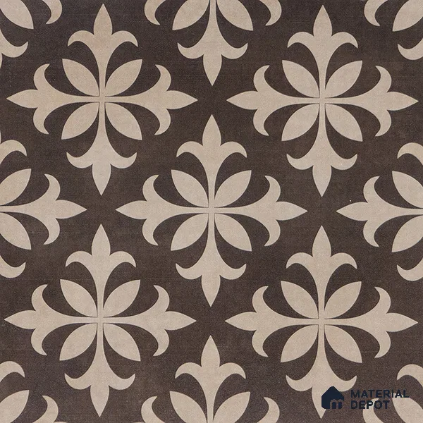 Moroccan Wall & Floor Tile TL 05222 Zellige Choco Beige Petals Brown 1 ft x 1 ft Vitrified Matte Finish - 9 mm | Suitable for Kitchen, Bathroom, Balcony | Please Expect a Slight Variation of Pattern