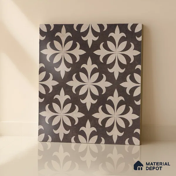 Moroccan Wall & Floor Tile TL 05222 Zellige Choco Beige Petals Brown 1 ft x 1 ft Vitrified Matte Finish - 9 mm | Suitable for Kitchen, Bathroom, Balcony | Please Expect a Slight Variation of Pattern