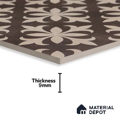 Moroccan Wall & Floor Tile TL 05222 Zellige Choco Beige Petals Brown 1 ft x 1 ft Vitrified Matte Finish - 9 mm | Suitable for Kitchen, Bathroom, Balcony | Please Expect a Slight Variation of Pattern