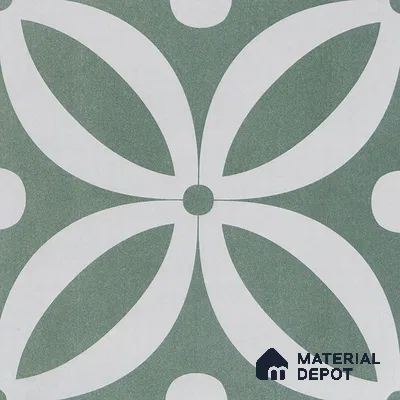 Moroccan Tile TL 05218 Zellige Deep Emerald Green Multi Colour 1 ft x 1 ft Vitrified Matte Finish - 9 mm | Suitable for Kitchen, Bathroom, Balcony Floor & Wall | Please Expect a Slight Variation of Pattern (Sample)