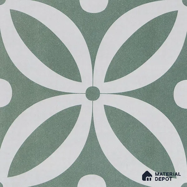 Moroccan Tile TL 05218 Zellige Deep Emerald Green Multi Colour 1 ft x 1 ft Vitrified Matte Finish - 9 mm | Suitable for Kitchen, Bathroom, Balcony Floor & Wall | Please Expect a Slight Variation of Pattern (Sample)