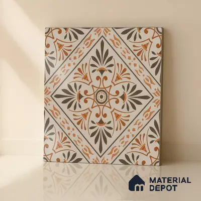 Moroccan Tile TL 05181 B Zellige Sahara Sunburst Beige 1 ft x 1 ft Vitrified Matte Finish - 9 mm | Suitable for Kitchen, Bathroom, Balcony Floor & Wall | Please Expect a Slight Variation of Pattern