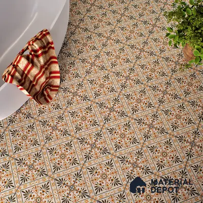 Moroccan Tile TL 05181 B Zellige Sahara Sunburst Beige 1 ft x 1 ft Vitrified Matte Finish - 9 mm | Suitable for Kitchen, Bathroom, Balcony Floor & Wall | Please Expect a Slight Variation of Pattern