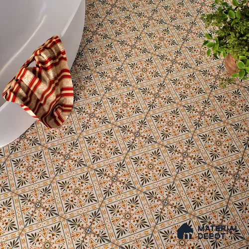 Moroccan Tile TL 05181 B Zellige Sahara Sunburst Beige 1 ft x 1 ft Vitrified Matte Finish - 9 mm | Suitable for Kitchen, Bathroom, Balcony Floor & Wall | Please Expect a Slight Variation of Pattern