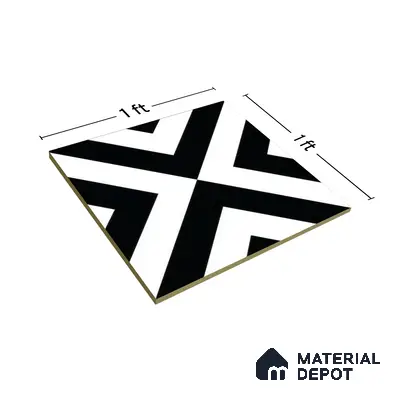 Moroccan Tile TL 05212 Zellige Endless Square Multi Colour 1 ft x 1 ft Vitrified Matte Finish - 9 mm | Suitable for Kitchen, Bathroom, Balcony Floor & Wall | Please Expect a Slight Variation of Pattern