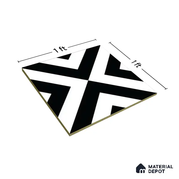 Moroccan Tile TL 05212 Zellige Endless Square Multi Colour 1 ft x 1 ft Vitrified Matte Finish - 9 mm | Suitable for Kitchen, Bathroom, Balcony Floor & Wall | Please Expect a Slight Variation of Pattern