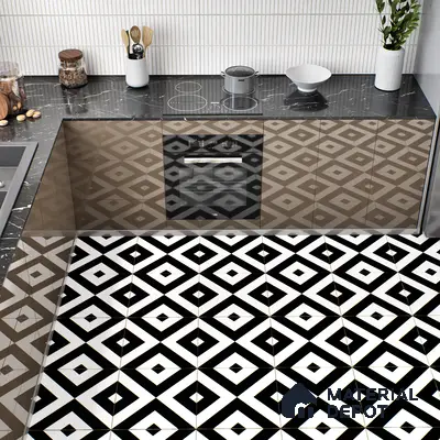 Moroccan Tile TL 05212 Zellige Endless Square Multi Colour 1 ft x 1 ft Vitrified Matte Finish - 9 mm | Suitable for Kitchen, Bathroom, Balcony Floor & Wall | Please Expect a Slight Variation of Pattern