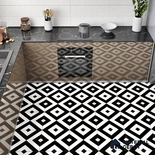 Moroccan Wall & Floor Tile TL 05212 Zellige Endless Square Multi Colour 1 ft x 1 ft Vitrified Matte Finish - 9 mm | Suitable for Kitchen, Bathroom, Entryway | Please Expect a Slight Variation of Pattern