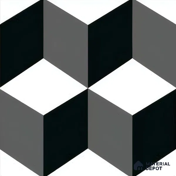 Moroccan Tile TL 05182 Zellige Shadow Sands Black 1 ft x 1 ft Vitrified Matte Finish - 9 mm | Suitable for Kitchen, Bathroom, Balcony Floor & Wall (Sample)