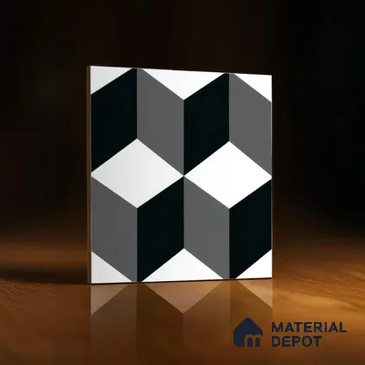 Moroccan Tile TL 05182 Zellige Shadow Sands Black 1 ft x 1 ft Vitrified Matte Finish - 9 mm | Suitable for Kitchen, Bathroom, Balcony Floor & Wall (Sample)
