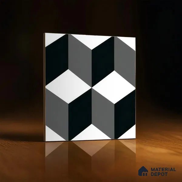 Moroccan Tile TL 05182 Zellige Shadow Sands Black 1 ft x 1 ft Vitrified Matte Finish - 9 mm | Suitable for Kitchen, Bathroom, Balcony Floor & Wall (Sample)
