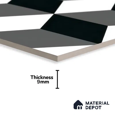 Moroccan Tile TL 05182 Zellige Shadow Sands Black 1 ft x 1 ft Vitrified Matte Finish - 9 mm | Suitable for Kitchen, Bathroom, Balcony Floor & Wall (Sample)