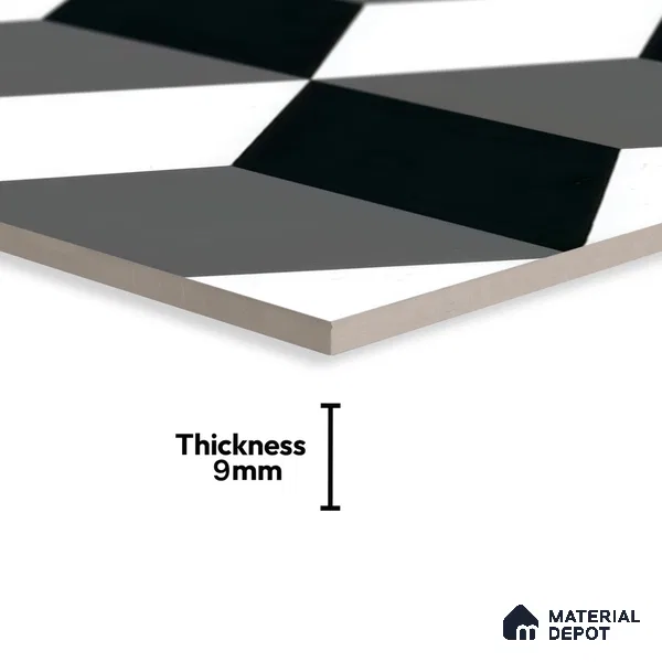 Moroccan Tile TL 05182 Zellige Shadow Sands Black 1 ft x 1 ft Vitrified Matte Finish - 9 mm | Suitable for Kitchen, Bathroom, Balcony Floor & Wall (Sample)