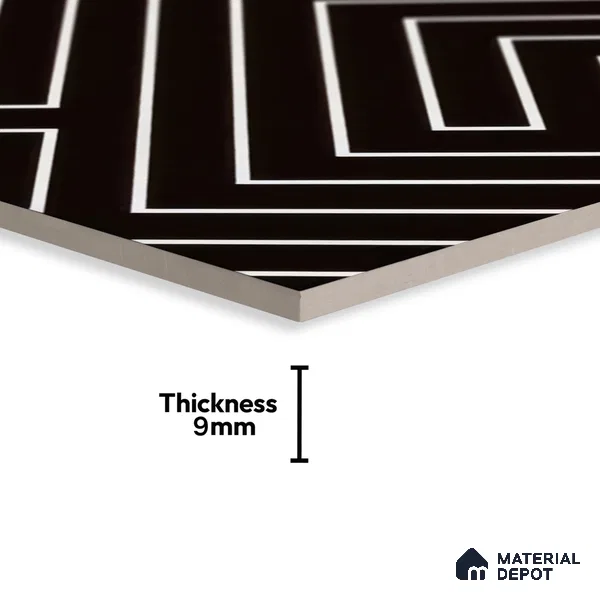 Moroccan Tile TL 05214 Zellige Stagger Lines Multi Colour 1 ft x 1 ft Vitrified Matte Finish - 9 mm | Suitable for Kitchen, Bathroom, Balcony Floor & Wall | Please Expect a Slight Variation of Pattern (Sample)