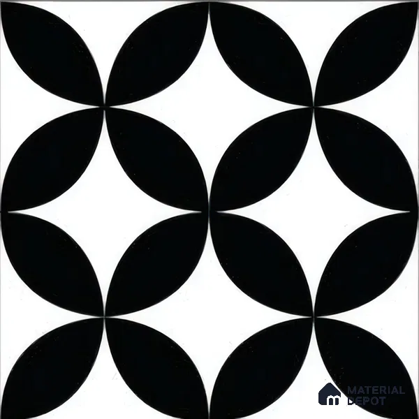 Moroccan Tile TL 05215 Zellige Ebony Oasis Multi Colour 1 ft x 1 ft Vitrified Matte Finish - 9 mm | Suitable for Kitchen, Bathroom, Balcony Floor & Wall | Please Expect a Slight Variation of Pattern (Sample)