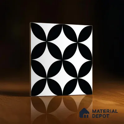 Moroccan Tile TL 05215 Zellige Ebony Oasis Multi Colour 1 ft x 1 ft Vitrified Matte Finish - 9 mm | Suitable for Kitchen, Bathroom, Balcony Floor & Wall | Please Expect a Slight Variation of Pattern (Sample)