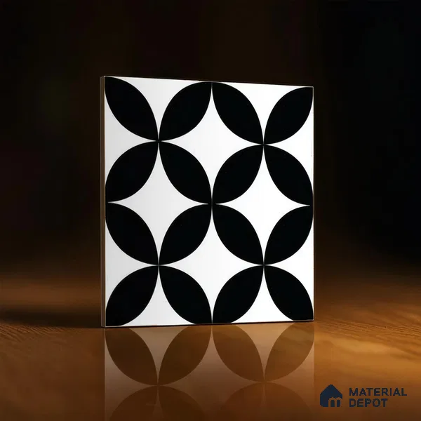 Moroccan Tile TL 05215 Zellige Ebony Oasis Multi Colour 1 ft x 1 ft Vitrified Matte Finish - 9 mm | Suitable for Kitchen, Bathroom, Balcony Floor & Wall | Please Expect a Slight Variation of Pattern (Sample)