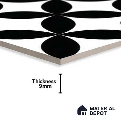 Moroccan Tile TL 05215 Zellige Ebony Oasis Multi Colour 1 ft x 1 ft Vitrified Matte Finish - 9 mm | Suitable for Kitchen, Bathroom, Balcony Floor & Wall | Please Expect a Slight Variation of Pattern (Sample)