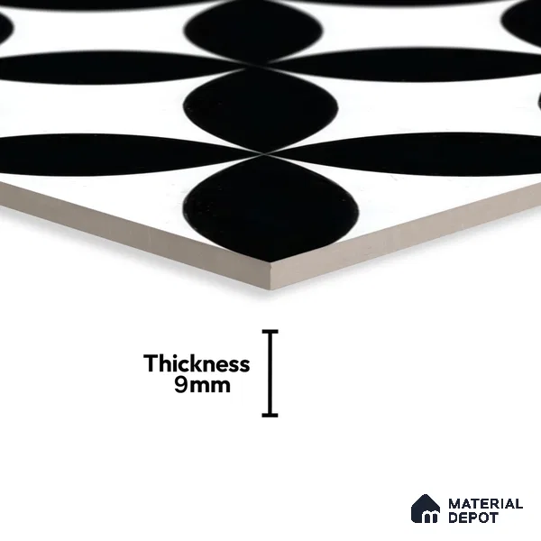 Moroccan Tile TL 05215 Zellige Ebony Oasis Multi Colour 1 ft x 1 ft Vitrified Matte Finish - 9 mm | Suitable for Kitchen, Bathroom, Balcony Floor & Wall | Please Expect a Slight Variation of Pattern (Sample)