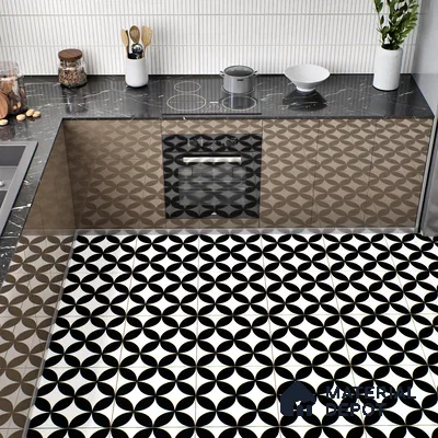Moroccan Tile TL 05215 Zellige Ebony Oasis Multi Colour 1 ft x 1 ft Vitrified Matte Finish - 9 mm | Suitable for Kitchen, Bathroom, Balcony Floor & Wall | Please Expect a Slight Variation of Pattern (Sample)
