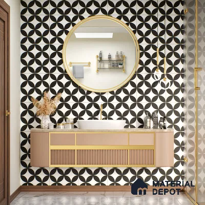Moroccan Tile TL 05215 Zellige Ebony Oasis Multi Colour 1 ft x 1 ft Vitrified Matte Finish - 9 mm | Suitable for Kitchen, Bathroom, Balcony Floor & Wall | Please Expect a Slight Variation of Pattern (Sample)