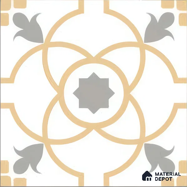 Moroccan Tile TL 05216 Zellige Orange Bloom Multi Colour 1 ft x 1 ft Vitrified Matte Finish - 9 mm | Suitable for Kitchen, Bathroom, Balcony Floor & Wall | Please Expect a Slight Variation of Pattern