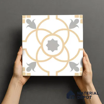 Moroccan Tile TL 05216 Zellige Orange Bloom Multi Colour 1 ft x 1 ft Vitrified Matte Finish - 9 mm | Suitable for Kitchen, Bathroom, Balcony Floor & Wall | Please Expect a Slight Variation of Pattern