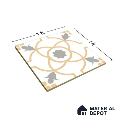 Moroccan Tile TL 05216 Zellige Orange Bloom Multi Colour 1 ft x 1 ft Vitrified Matte Finish - 9 mm | Suitable for Kitchen, Bathroom, Balcony Floor & Wall | Please Expect a Slight Variation of Pattern