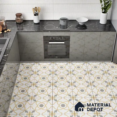 Moroccan Tile TL 05216 Zellige Orange Bloom Multi Colour 1 ft x 1 ft Vitrified Matte Finish - 9 mm | Suitable for Kitchen, Bathroom, Balcony Floor & Wall | Please Expect a Slight Variation of Pattern