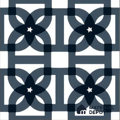Moroccan Tile TL 05183 Zellige Blue Overlaps Multi Colour 1 ft x 1 ft Vitrified Matte Finish - 9 mm | Suitable for Kitchen, Bathroom, Balcony Floor & Wall | Please Expect a Slight Variation of Pattern (Sample)