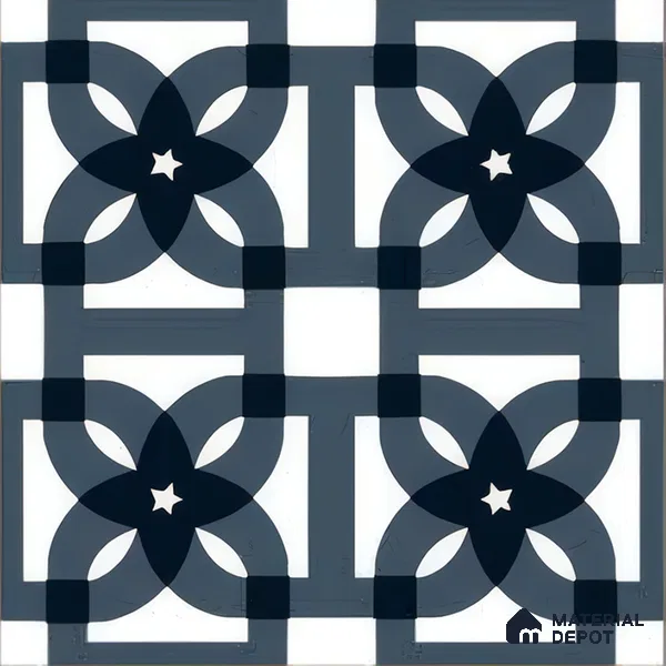 Moroccan Tile TL 05183 Zellige Blue Overlaps Multi Colour 1 ft x 1 ft Vitrified Matte Finish - 9 mm | Suitable for Kitchen, Bathroom, Balcony Floor & Wall | Please Expect a Slight Variation of Pattern (Sample)