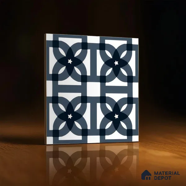 Moroccan Tile TL 05183 Zellige Blue Overlaps Multi Colour 1 ft x 1 ft Vitrified Matte Finish - 9 mm | Suitable for Kitchen, Bathroom, Balcony Floor & Wall | Please Expect a Slight Variation of Pattern (Sample)