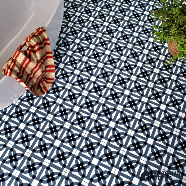 Moroccan Tile TL 05183 Zellige Blue Overlaps Multi Colour 1 ft x 1 ft Vitrified Matte Finish - 9 mm | Suitable for Kitchen, Bathroom, Balcony Floor & Wall | Please Expect a Slight Variation of Pattern (Sample)