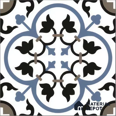 Moroccan Tile TL 05184 B Zellige Blue Liner Floral Multi Colour 1 ft x 1 ft Vitrified Matte Finish - 9 mm | Suitable for Kitchen, Bathroom, Balcony Floor & Wall | Please Expect a Slight Variation of Pattern