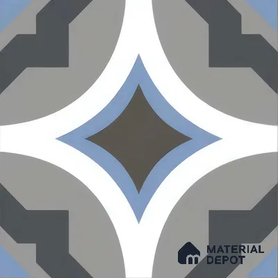 Moroccan Tile TL 05185 Zellige Starry Grey Multi Colour 1 ft x 1 ft Vitrified Matte Finish - 9 mm | Suitable for Kitchen, Bathroom, Balcony Floor & Wall (Sample)