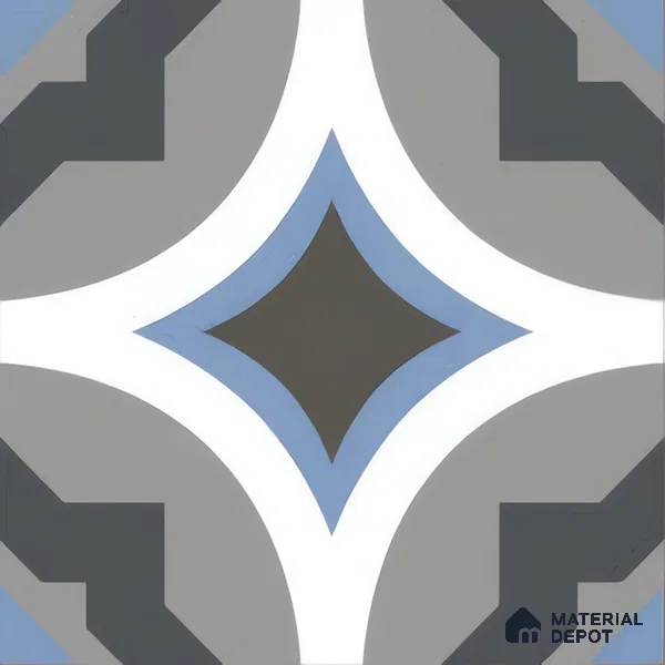 Moroccan Tile TL 05185 Zellige Starry Grey Multi Colour 1 ft x 1 ft Vitrified Matte Finish - 9 mm | Suitable for Kitchen, Bathroom, Balcony Floor & Wall (Sample)